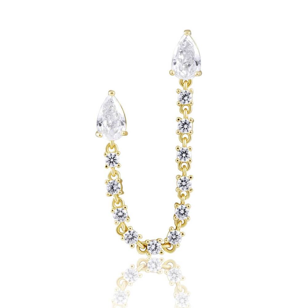 NEW SAHIRA women's delilah double stud earring in gold